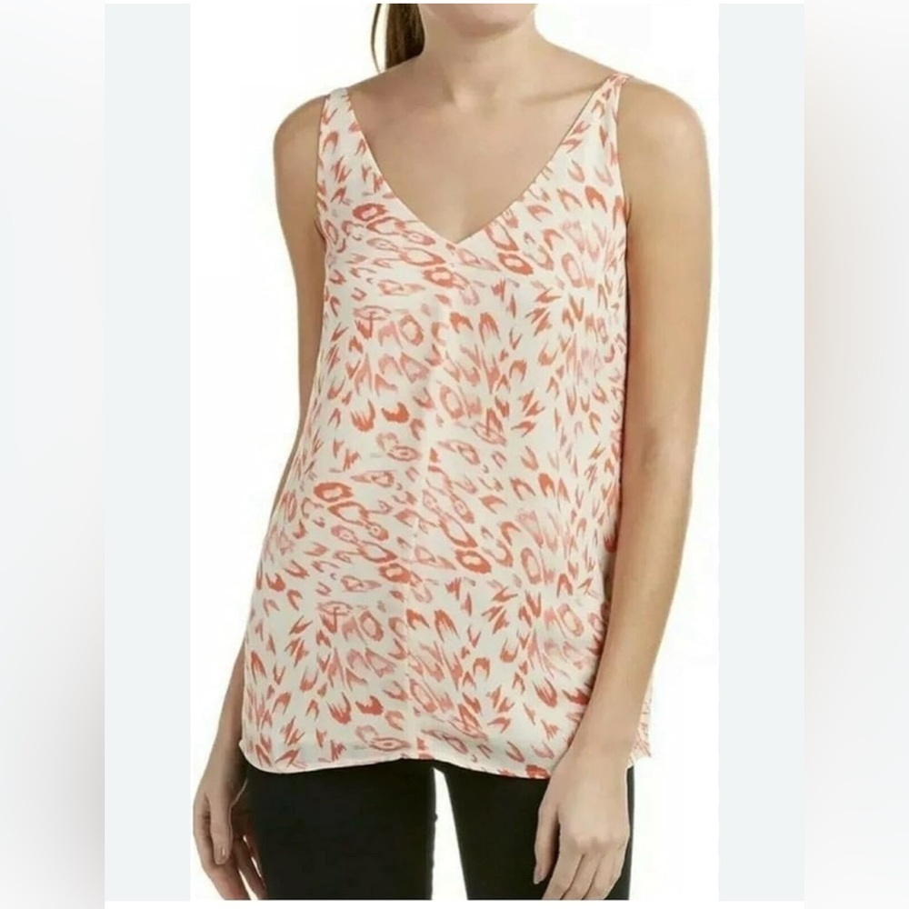 CAbi Women's Coral Blush Pink Animal Print Sleeveless Lined Cami Top Sz Medium